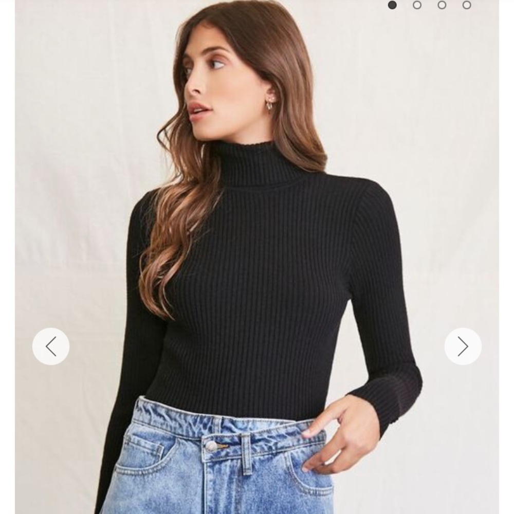 NWT Forever 21 Ribbed Turtleneck Sweater Sz LARGE